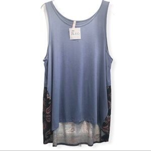 GILLI BY DIA & CO Paisley High Low Tank Top Blouse Shirt Size 3X